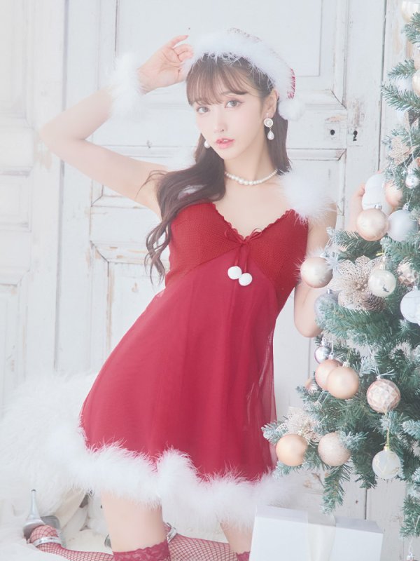 画像7: SALE!【サンタコス 5点セット】【S-Lサイズ/1カラー】ベビードールサンタコスプレ[YMT] (7)