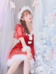 画像12: SALE!【サンタコス 4点セット】【S-Lサイズ/1カラー】ベロアパールフレアスカートサンタコスプレ[YMT] (12)