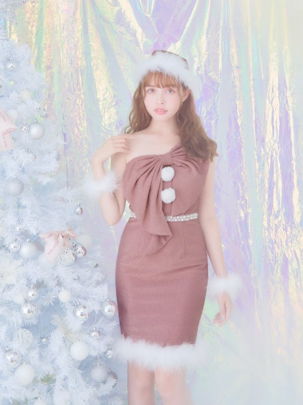 画像4: 【ノベルティ対象】【即日発送】【サンタコス4点セット】【S-Lサイズ/1カラー】ワンショルダーリボンサンタコスプレ[YMT] (4)