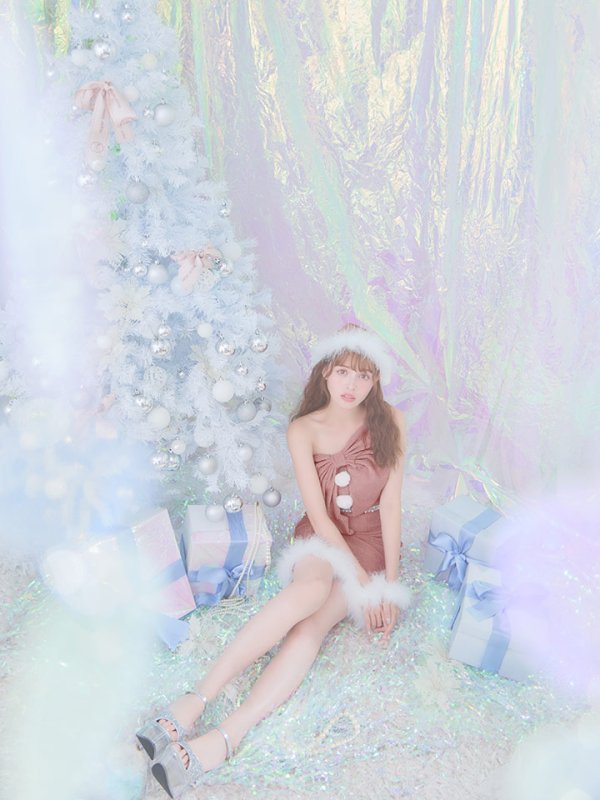 画像6: 【ノベルティ対象】【即日発送】【サンタコス4点セット】【S-Lサイズ/1カラー】ワンショルダーリボンサンタコスプレ[YMT] (6)