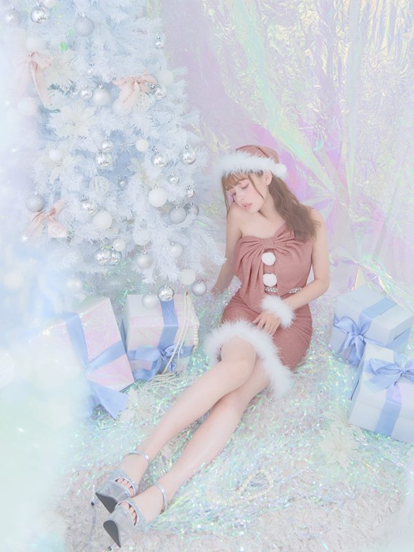 画像12: 【ノベルティ対象】【即日発送】【サンタコス4点セット】【S-Lサイズ/1カラー】ワンショルダーリボンサンタコスプレ[YMT] (12)