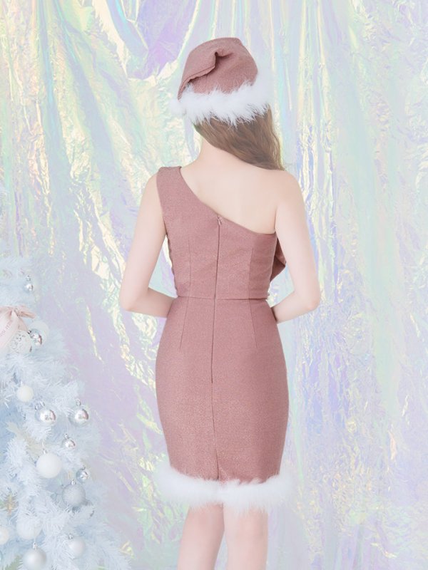 画像15: 【ノベルティ対象】【即日発送】【サンタコス4点セット】【S-Lサイズ/1カラー】ワンショルダーリボンサンタコスプレ[YMT] (15)