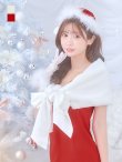 画像1: 【即日発送！】【サンタコス 5点セット】【S-Lサイズ/2カラー】サテンリボンファーサンタコスプレ[YMT] (1)