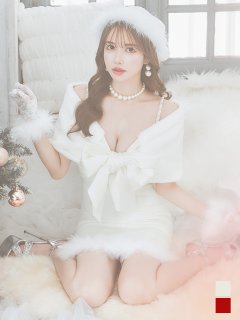 サテンリボンファーサンタコスプレ