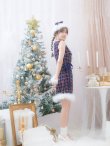 画像6: SALE!【サンタコス 4点セット】【S-Lサイズ/2カラー】サイドリボンツイードサンタコスプレ[YMT] (6)