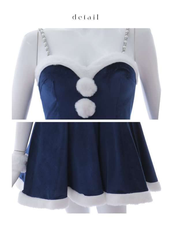 画像30: 【即日発送！】【サンタコス 4点セット】【S-Lサイズ/2カラー】ポンチョ付きフレアサンタコスプレ[YMT] (30)