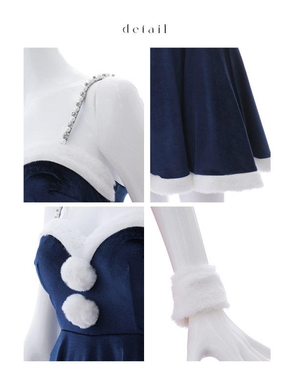 画像31: 【即日発送！】【サンタコス 4点セット】【S-Lサイズ/2カラー】ポンチョ付きフレアサンタコスプレ[YMT] (31)