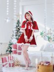 画像25: 【即日発送！】【サンタコス 4点セット】【S-Lサイズ/2カラー】ポンチョ付きフレアサンタコスプレ[YMT] (25)