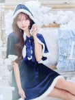 画像18: 【即日発送！】【サンタコス 4点セット】【S-Lサイズ/2カラー】ポンチョ付きフレアサンタコスプレ[YMT] (18)