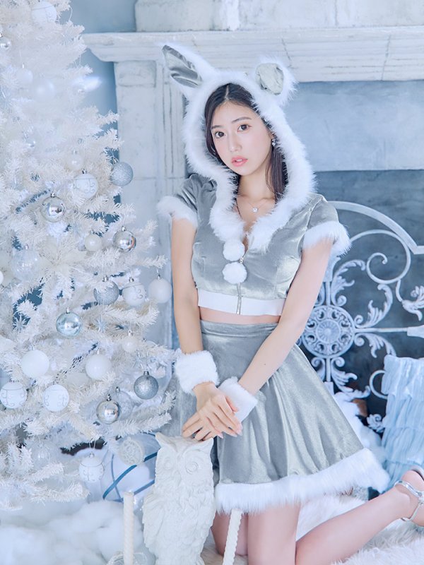 画像10: 【即日発送】【サンタコス 5点セット】【XS-XLサイズ/4カラー】セットアップバニーフレアサンタ[OF04] (10)