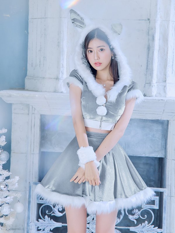 画像33: 【即日発送】【サンタコス 5点セット】【XS-XLサイズ/4カラー】セットアップバニーフレアサンタ[OF03] (33)