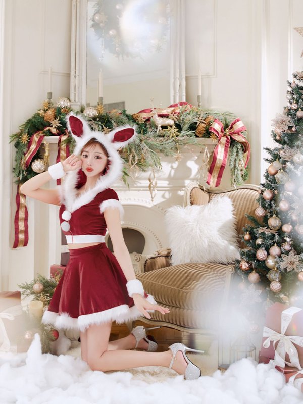 画像23: 【即日発送】【サンタコス 5点セット】【XS-XLサイズ/4カラー】セットアップバニーフレアサンタ[OF03] (23)