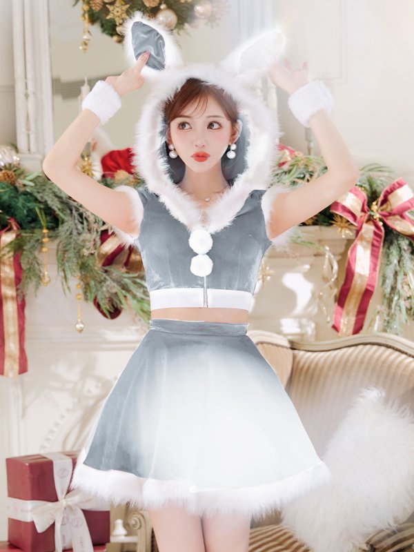 画像25: 【即日発送】【サンタコス 5点セット】【XS-XLサイズ/4カラー】セットアップバニーフレアサンタ[OF04] (25)