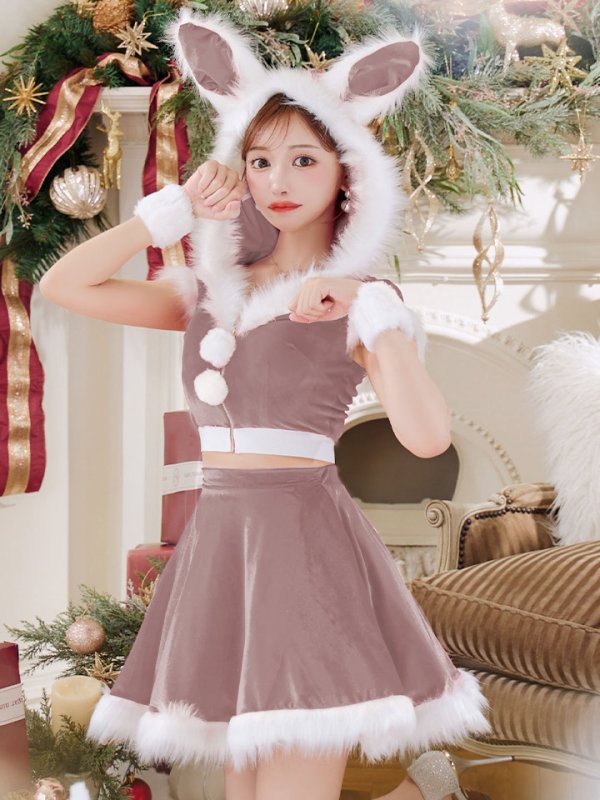 画像30: 【即日発送】【サンタコス 5点セット】【XS-XLサイズ/4カラー】セットアップバニーフレアサンタ[OF04] (30)