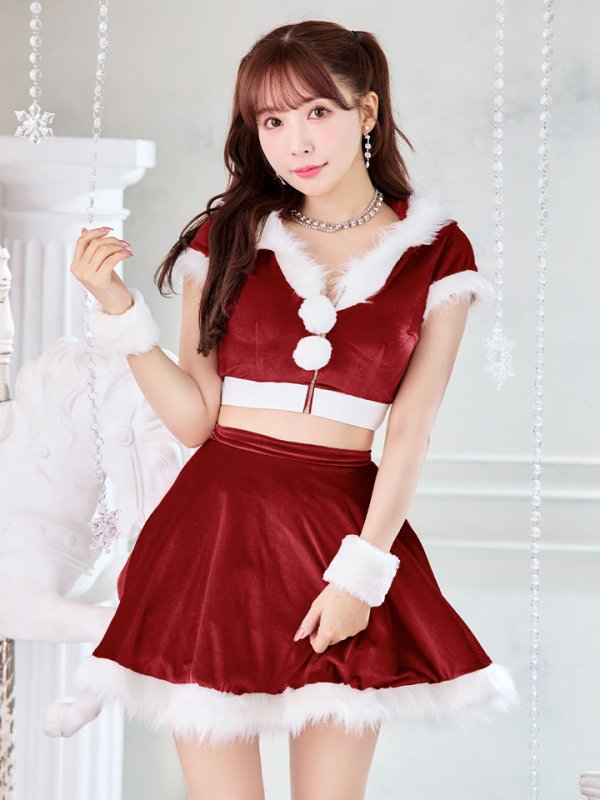 画像2: 【即日発送】【サンタコス 5点セット】【XS-XLサイズ/4カラー】セットアップバニーフレアサンタ[OF03] (2)