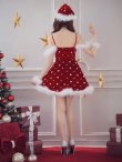 画像5: 【即日発送！】【サンタコス 4点セット】【XS-XLサイズ/1カラー】ビジューショルダーフレアサンタ[YMT] (5)