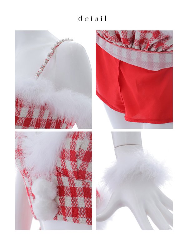 画像46: 【ノベルティ対象】【即日発送！】【サンタコス 5点セット】【XS-XLサイズ/2カラー】ギンガムチェックフレアサンタ[YMT] (46)