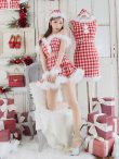 画像7: 【即日発送！】【サンタコス 5点セット】【XS-XLサイズ/2カラー】ギンガムチェックフレアサンタ[YMT] (7)