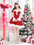 画像11: 【即日発送！】【サンタコス 4点セット】【XS-XLサイズ/2カラー】リボンモチーフパールショルダーフレアサンタ[YMT] (11)