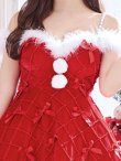 画像6: 【即日発送！】【サンタコス 4点セット】【XS-XLサイズ/2カラー】リボンモチーフパールショルダーフレアサンタ[YMT] (6)