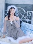 画像22: 【即日発送！】【サンタコス 3点セット】【XS-Lサイズ/2カラー】フロントビッグリボンオフショル袖付きフレアサンタ[YMT] (22)