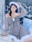 画像23: 【即日発送！】【サンタコス 3点セット】【XS-Lサイズ/2カラー】フロントビッグリボンオフショル袖付きフレアサンタ[YMT] (23)