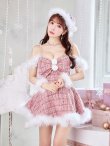 画像12: 【即日発送！】【サンタコス 5点セット】【XS-XLサイズ/2カラー】フロントリボンセットアップツイードサンタ[YMT] (12)