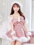 画像8: 【即日発送！】【サンタコス 5点セット】【XS-XLサイズ/2カラー】フロントリボンセットアップツイードサンタ[YMT] (8)