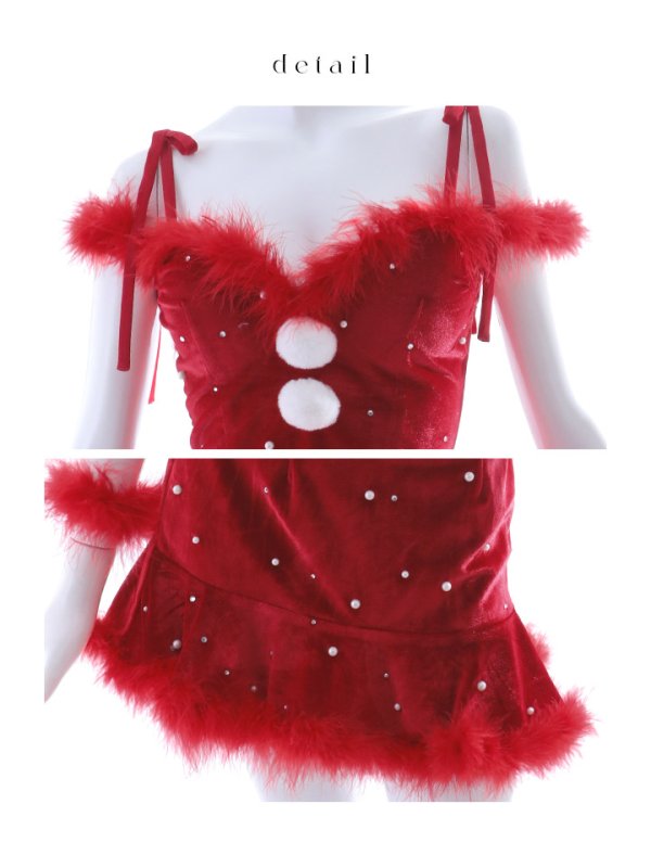 画像34: 【ノベルティ対象】【即日発送！】【サンタコス 5点セット】【XS-XLサイズ/3カラー】セットアップフレアミニサンタ[YMT] (34)