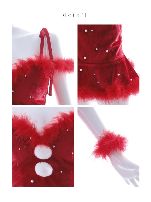 画像35: 【ノベルティ対象】【即日発送！】【サンタコス 5点セット】【XS-XLサイズ/3カラー】セットアップフレアミニサンタ[YMT] (35)