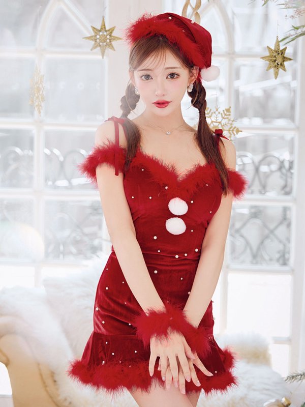 画像9: 【ノベルティ対象】【即日発送！】【サンタコス 5点セット】【XS-XLサイズ/3カラー】セットアップフレアミニサンタ[YMT] (9)