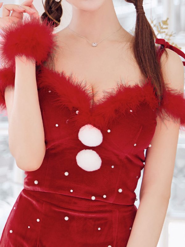 画像5: 【ノベルティ対象】【即日発送！】【サンタコス 5点セット】【XS-XLサイズ/3カラー】セットアップフレアミニサンタ[YMT] (5)