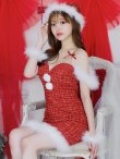 画像18: 【即日発送！】【サンタコス 4点セット】【XS-Mサイズ/1カラー】ツイードキャミドレスサンタ[YMT] (18)