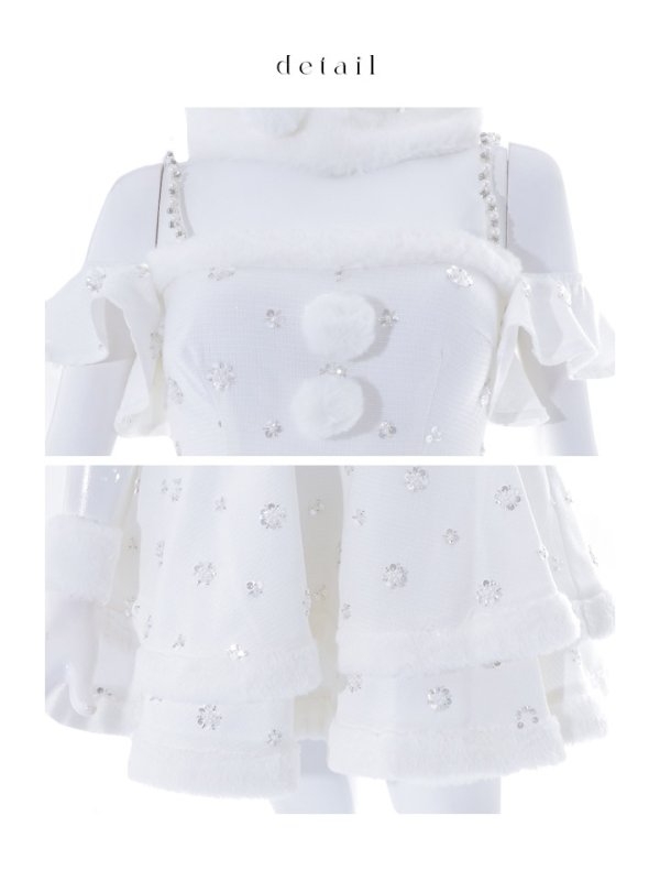 画像32: 【ノベルティ対象】【即日発送！】【サンタコス 5点セット】【XS-XLサイズ/3カラー】ケープ付きフレアサンタコスプレ[YMT] (32)