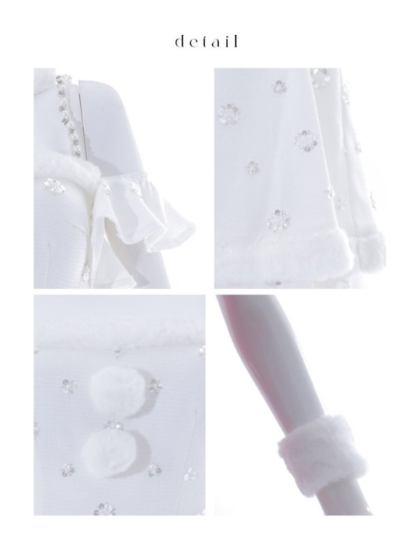 画像33: 【ノベルティ対象】【即日発送！】【サンタコス 5点セット】【XS-XLサイズ/3カラー】ケープ付きフレアサンタコスプレ[YMT] (33)