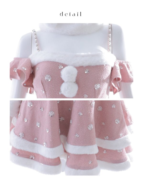 画像37: 【ノベルティ対象】【即日発送！】【サンタコス 5点セット】【XS-XLサイズ/3カラー】ケープ付きフレアサンタコスプレ[YMT] (37)