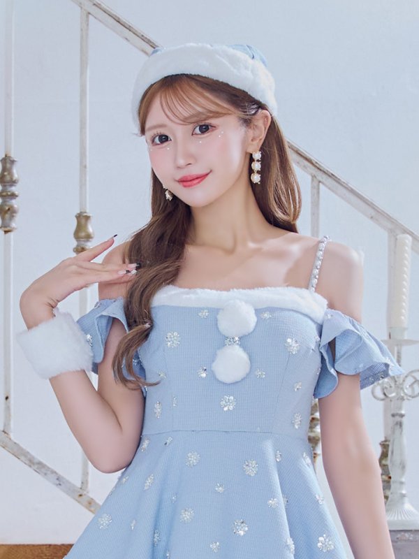 画像14: 【ノベルティ対象】【即日発送！】【サンタコス 5点セット】【XS-XLサイズ/3カラー】ケープ付きフレアサンタコスプレ[YMT] (14)