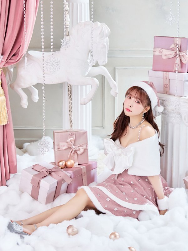 画像6: 【ノベルティ対象】【即日発送！】【サンタコス 5点セット】【XS-XLサイズ/3カラー】ケープ付きフレアサンタコスプレ[YMT] (6)