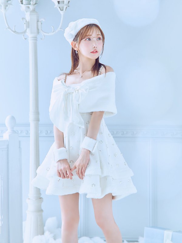 画像13: 【即日発送！】【サンタコス 5点セット】【XS-XLサイズ/3カラー】ケープ付きフレアサンタコスプレ[OF04] (13)