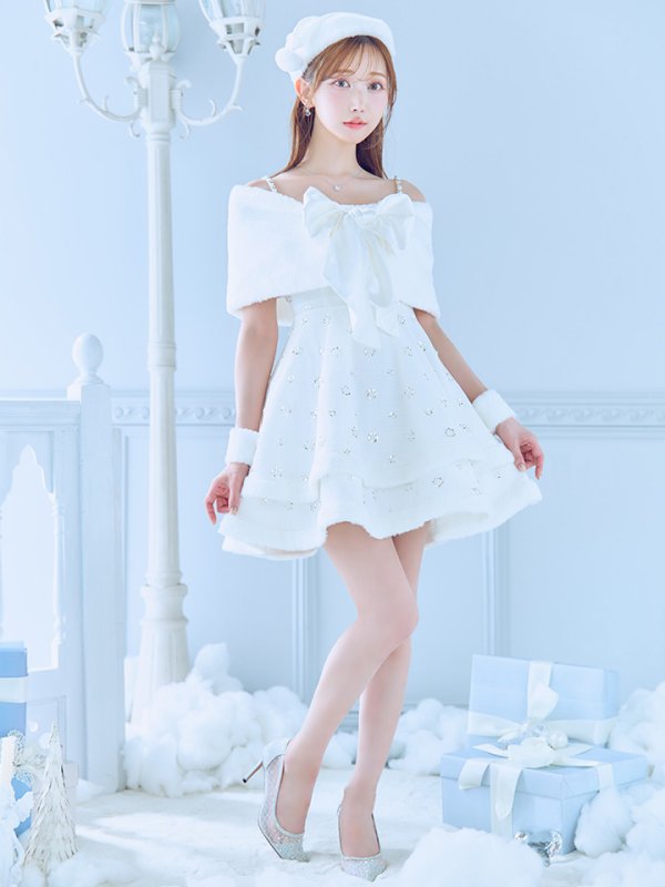 画像4: 【即日発送！】【サンタコス 5点セット】【XS-XLサイズ/3カラー】ケープ付きフレアサンタコスプレ[OF04] (4)