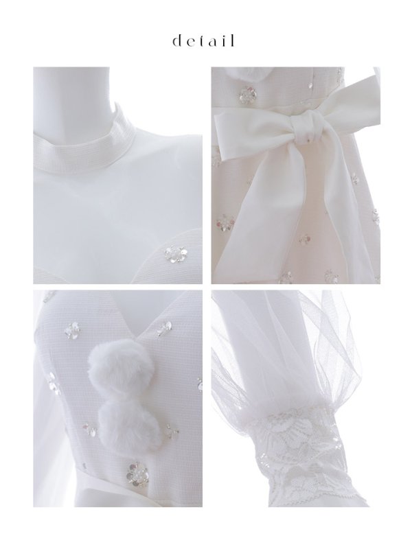 画像37: 【ノベルティ対象】【即日発送！】【サンタコス 4点セット】【XS-XLサイズ/2カラー】チュールロングスリーブハイネックサンタ[YMT] (37)