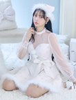 画像1: 【即日発送！】【サンタコス 4点セット】【XS-XLサイズ/2カラー】チュールロングスリーブハイネックサンタ[YMT] (1)