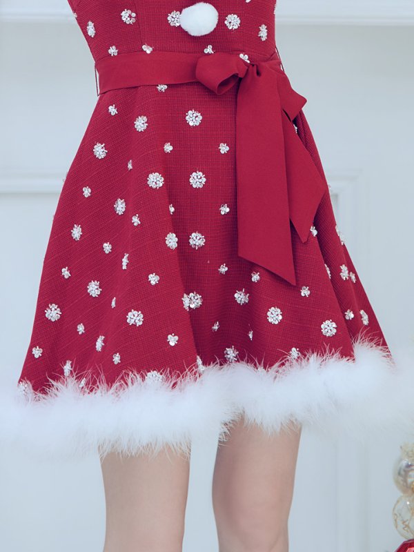 画像24: 【ノベルティ対象】【即日発送！】【サンタコス 4点セット】【XS-XLサイズ/2カラー】チュールロングスリーブハイネックサンタ[YMT] (24)