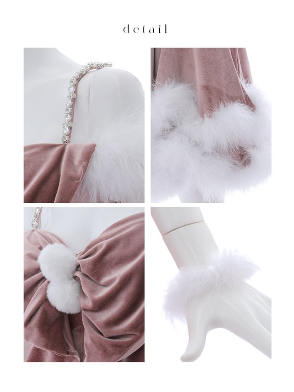 画像41: 【ノベルティ対象】【即日発送！】【サンタコス 4点セット】【XS-Lサイズ/4カラー】フロントビッグリボンオフショルフレアサンタ[YMT] (41)