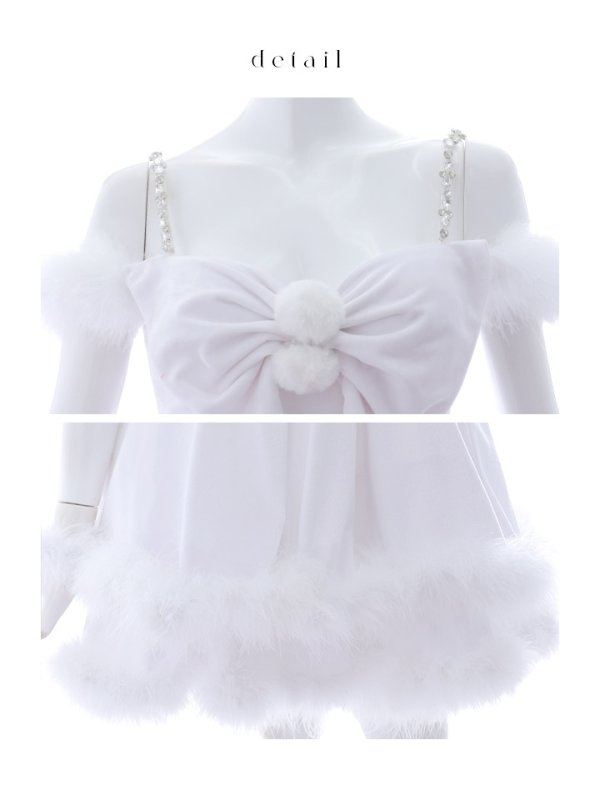 画像42: 【即日発送！】【サンタコス 4点セット】【XS-Lサイズ/4カラー】フロントビッグリボンオフショルフレアサンタ[OF04] (42)