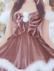 画像6: 【即日発送！】【サンタコス 4点セット】【XS-Lサイズ/4カラー】フロントビッグリボンオフショルフレアサンタ[YMT] (6)