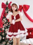 画像7: 【即日発送！】【サンタコス 4点セット】【XS-Lサイズ/4カラー】フロントビッグリボンオフショルフレアサンタ[YMT] (7)