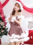 画像26: 【即日発送！】【サンタコス 4点セット】【XS-Lサイズ/4カラー】フロントビッグリボンオフショルフレアサンタ[YMT] (26)