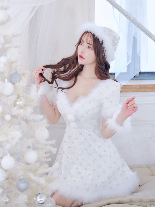 画像10: 【サンタSALE!!】【サンタコス 4点セット】【XS-Lサイズ/1カラー】ビジューフレアスカートサンタコスプレ[OF04] (10)