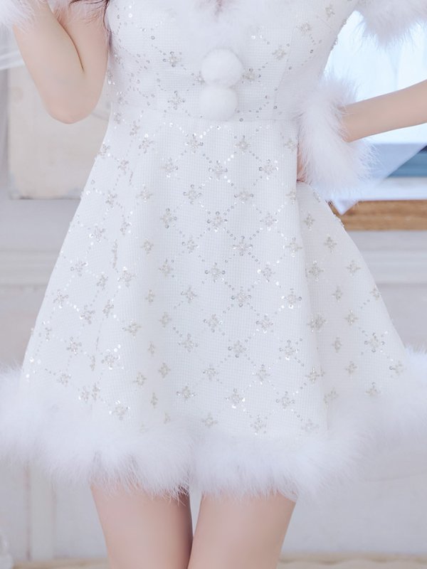 画像7: 【サンタSALE!!】【サンタコス 4点セット】【XS-Lサイズ/1カラー】ビジューフレアスカートサンタコスプレ[OF04] (7)